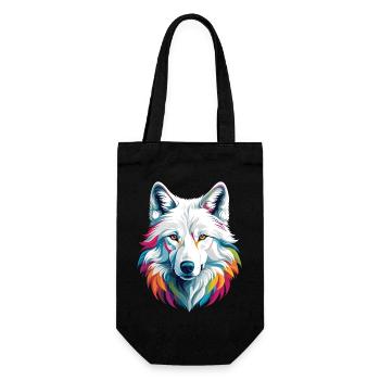 Loup blanc - Sac à bouteille - noir - Devant