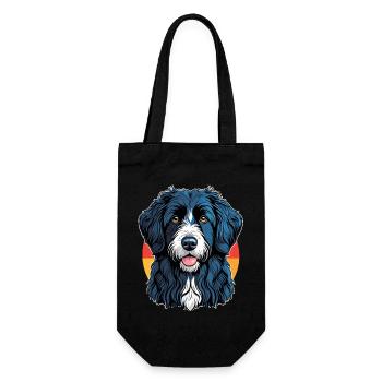 Portugiesischer Schäferhund - Geschenkbeutel für Flaschen - Schwarz - Vorne