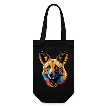 African wild dog - Gift Bag for Bottles - black - Front