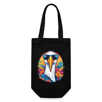 Storch - Geschenkbeutel für Flaschen - Schwarz - Vorne