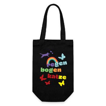 Rainbow Cat - Mourning Shirt - Loss - Gift Bag for Bottles - black - Front
