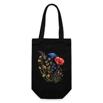 Fleurs des prairies - Sac à bouteille - noir - Devant