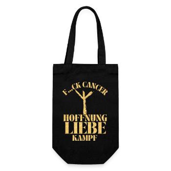 F...CK CANCER - HOFFNUNG, LIEBE & Kampf - Geschenkbeutel für Flaschen - Schwarz - Vorne
