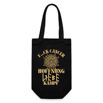 F...CK CANCER - HOFFNUNG, LIEBE & Kampf - Geschenkbeutel für Flaschen - Schwarz - Vorne