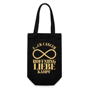 F...CK CANCER - HOFFNUNG, LIEBE & Kampf - Geschenkbeutel für Flaschen - Schwarz - Vorne