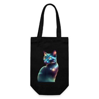 Fantastische Katze - Geschenkbeutel für Flaschen - Schwarz - Vorne