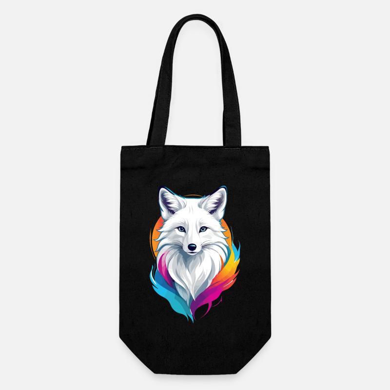 Polarfuchs - Geschenkbeutel für Flaschen - Schwarz