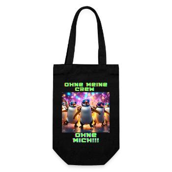 Ohne meine Crew - Geschenkbeutel für Flaschen - Schwarz - Vorne