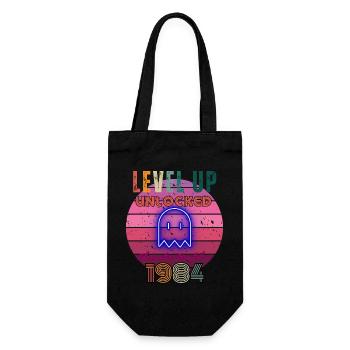 8-Bit Gaming Party: Pixelated Birthday Adventure - Gift Bag for Bottles - black - Front