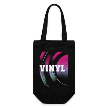 Disque Vinyle LP Platine Rétro - Sac à bouteille - noir - Devant