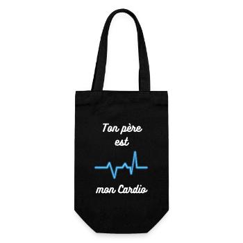 Ton père est mon cardio : Humoristique Cardio - Sac à bouteille - noir - Devant