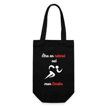 Être en retard est mon cardio : Cardio Humour - Sac à bouteille - noir - Devant