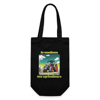 Je soutiens nos agriculteurs - Sac à bouteille - noir - Devant