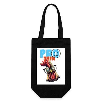 Protein. Protein. Huhn. Geflügel. - Geschenkbeutel für Flaschen - Schwarz - Vorne