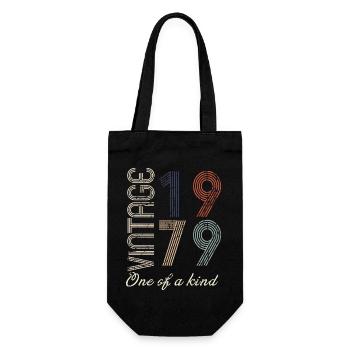 45th Anniversary 1979 - Vintage Retro Gift Idea - Gift Bag for Bottles - black - Front