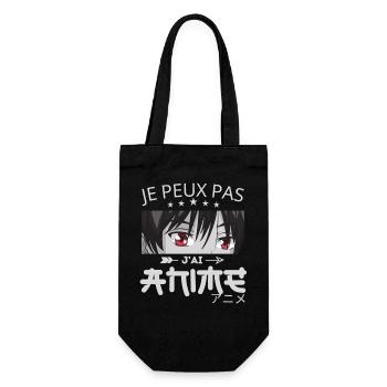 Je Peux Pas J'ai anime - otaku japonais manga - Sac à bouteille - noir - Devant