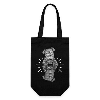 OLD ENGLISH BULLDOG Dog Dogs Bulldog - Gift Bag for Bottles - black - Front
