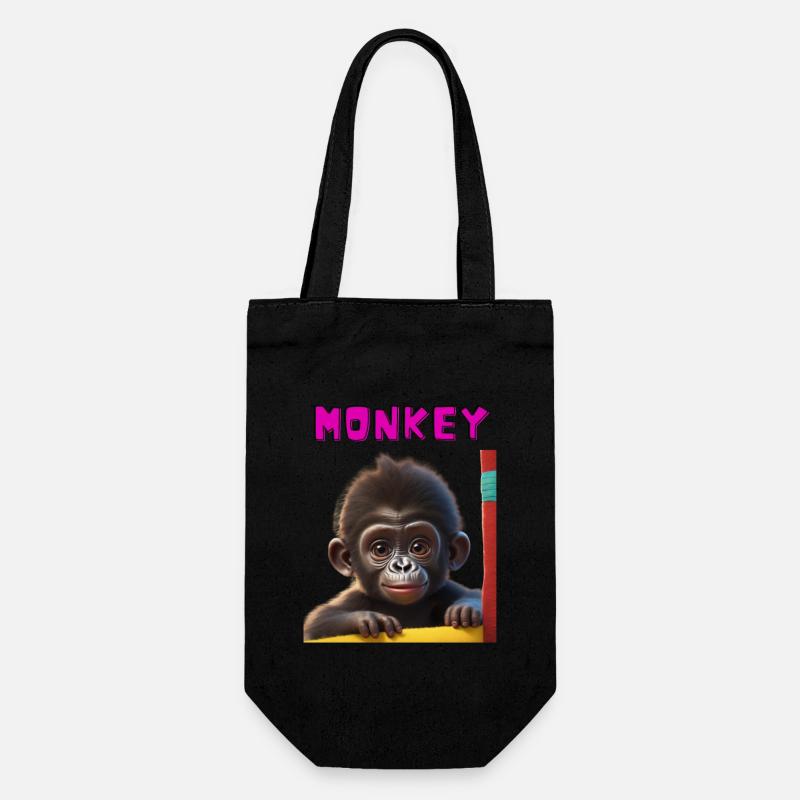 Monkey - Gift Bag for Bottles - black