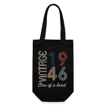 78th Birthday 1946 - Vintage Retro Gift Idea - Gift Bag for Bottles - black - Front