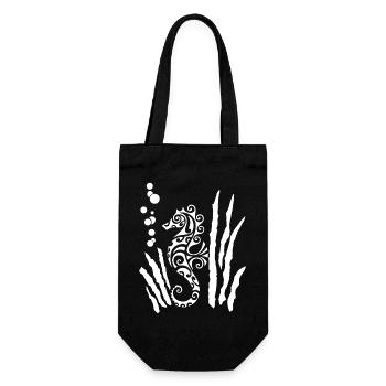 White Tribal Seahorse - Gift Bag for Bottles - black - Front
