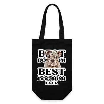 BEST DOG MOM EVER I Dog Owner Gift - Gift Bag for Bottles - black - Front