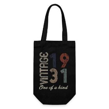 93rd Birthday 1931 - Vintage Retro Gift Idea - Gift Bag for Bottles - black - Front
