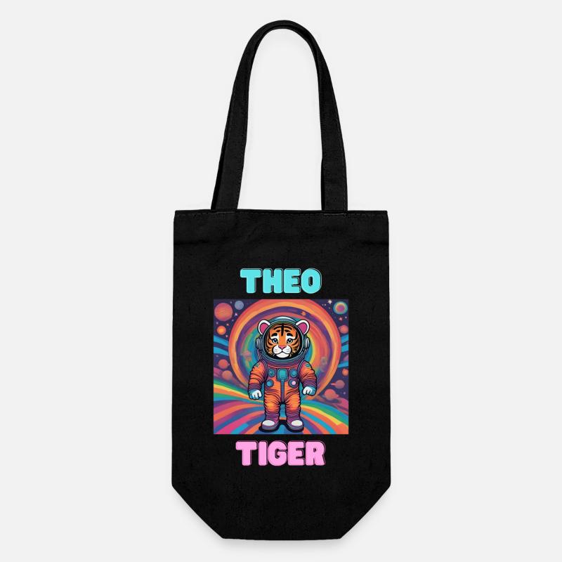 Theo Tiger - Geschenkbeutel für Flaschen - Schwarz
