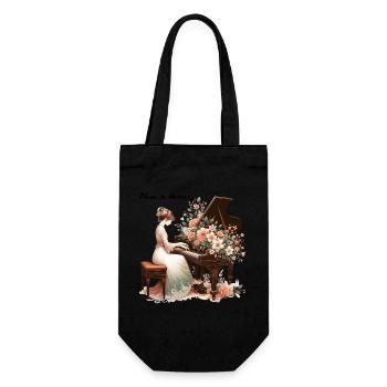 Bloom in Harmony - Geschenkbeutel für Flaschen - Schwarz - Vorne