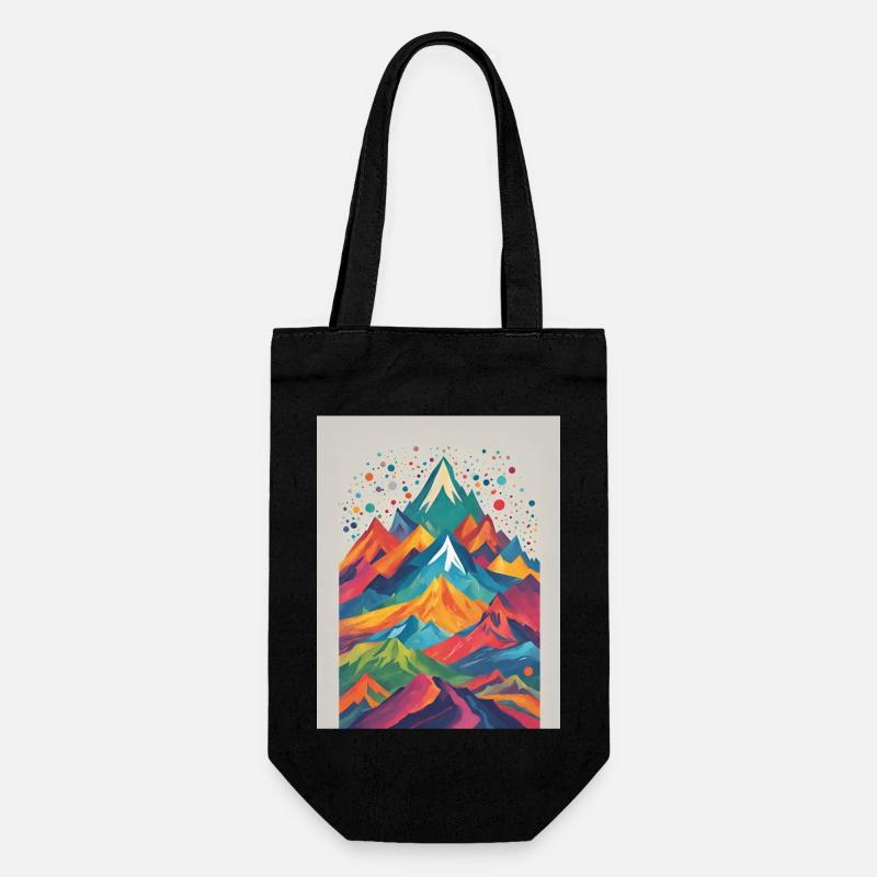 Berge bunt - Geschenkbeutel für Flaschen - Schwarz