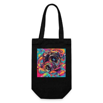 Camera Colorful - Gift Bag for Bottles - black - Front