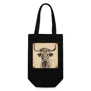 Vache vintage - Sac à bouteille - noir - Devant