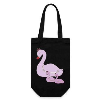 Cygne Mère Et Enfants - Sac à bouteille - noir - Devant