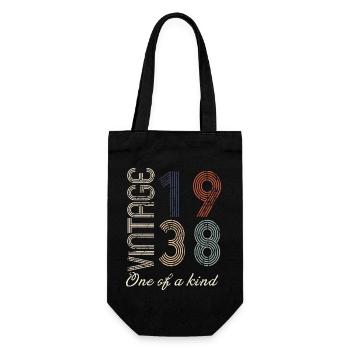 86th Birthday 1938 - Vintage Retro Gift Idea - Gift Bag for Bottles - black - Front