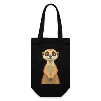 Erdmännchen - Geschenkbeutel für Flaschen - Schwarz - Vorne