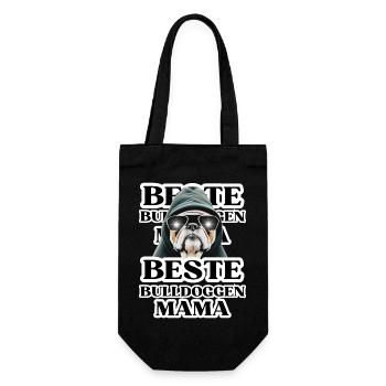 BESTE BULLDOGGEN Mama Hund BULLDOGGE Hunde - Geschenkbeutel für Flaschen - Schwarz - Vorne