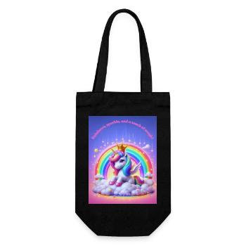 Einhorn Magie - Geschenkbeutel für Flaschen - Schwarz - Vorne