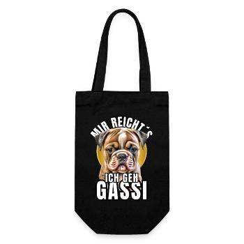 I'M GOING FOR A WALK - BULLDOG DOG DOGS - Gift Bag for Bottles - black - Front