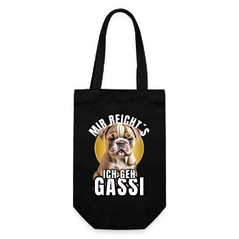 I'M GOING FOR A WALK - BULLDOG DOG DOGS - Gift Bag for Bottles - black - Front