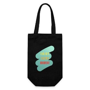 enjoy every moment - Geschenkbeutel für Flaschen - Schwarz - Vorne