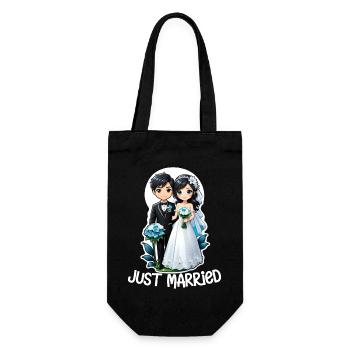 just married - pour mariage - Sac à bouteille - noir - Devant