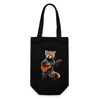 Red Panda Gitarre - Geschenkbeutel für Flaschen - Schwarz - Vorne
