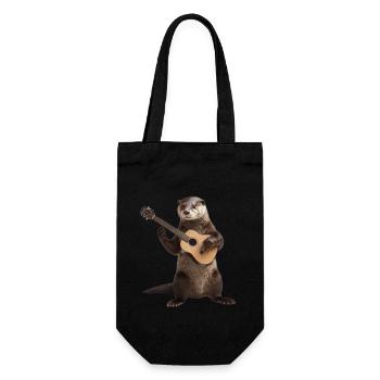 Otter Gitarre - Geschenkbeutel für Flaschen - Schwarz - Vorne