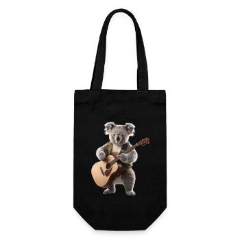 Koala-Gitarre - Geschenkbeutel für Flaschen - Schwarz - Vorne
