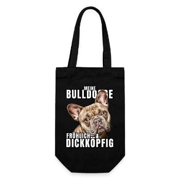 My BULLDOG cheerful & stubborn dog DOGS - Gift Bag for Bottles - black - Front