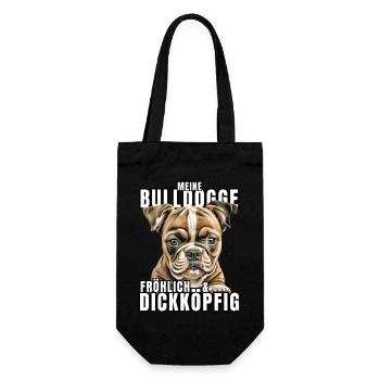 My BULLDOG cheerful & stubborn dog DOGS - Gift Bag for Bottles - black - Front