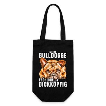 My BULLDOG cheerful & stubborn dog DOGS - Gift Bag for Bottles - black - Front