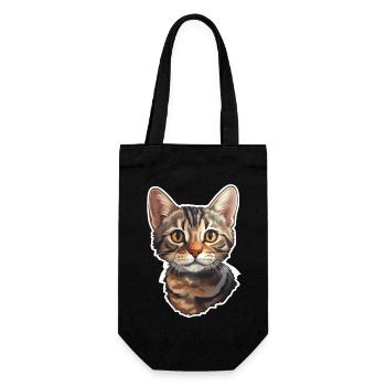 British Shorthair Cat Head - Gift Bag for Bottles - black - Front