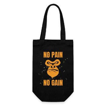 No Pain No Gain - Gift Bag for Bottles - black - Front