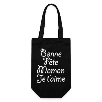 Bonne fête Maman Je t'aime - Sac à bouteille - noir - Devant