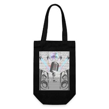Liebe zur Musik Microfon - Geschenkbeutel für Flaschen - Schwarz - Vorne